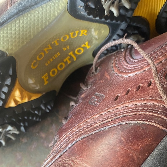 FootJoy Contour Series Men’s Brown Leather Golf LaceUp Oxfords. #54049.  11 1/2 main image 5